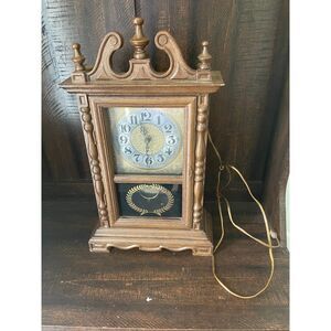 Vintage Westminster Chime Quartz Mantel Clock Wood Pendulum Working USA